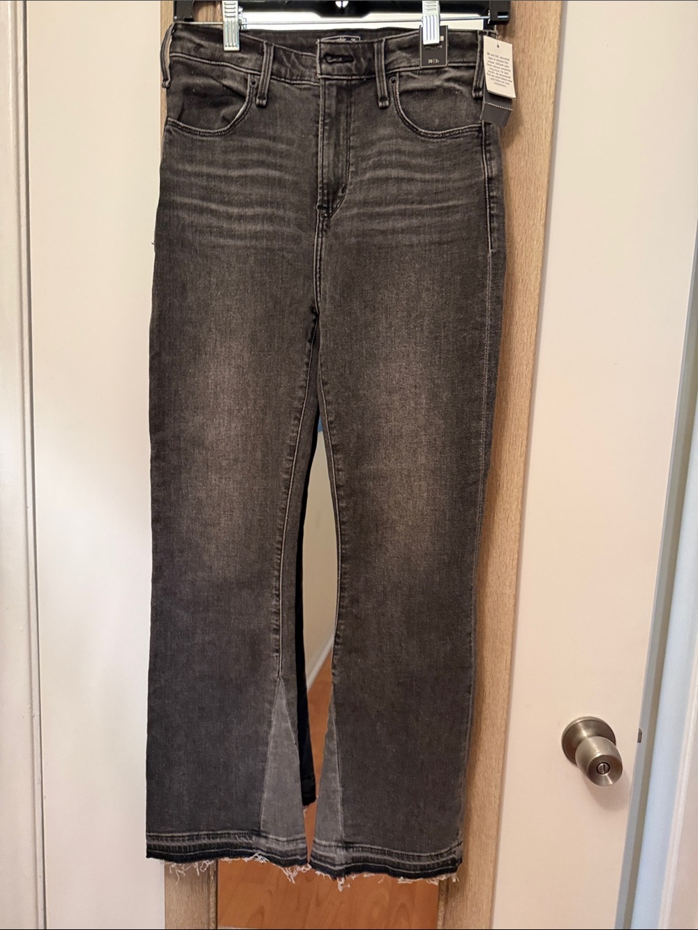 Abercrombie & Fitch Black-Grey Wide Leg Jeans